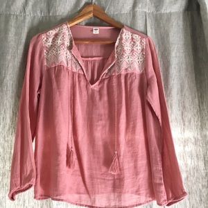 Old Navy | Embroidered Peasant Boho Blouse